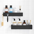 2-Pack Adhesive Shower Organizer, Rustproof Metal Shelves, No-Drill Bathroom Storage, Black Large