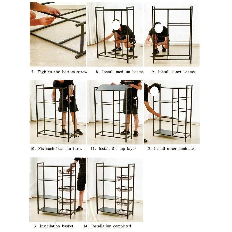 Rolling wire basket storage rack, 31.5-inch multi-functional shelving unit, multi-layer storage rack with wheels, movable storag